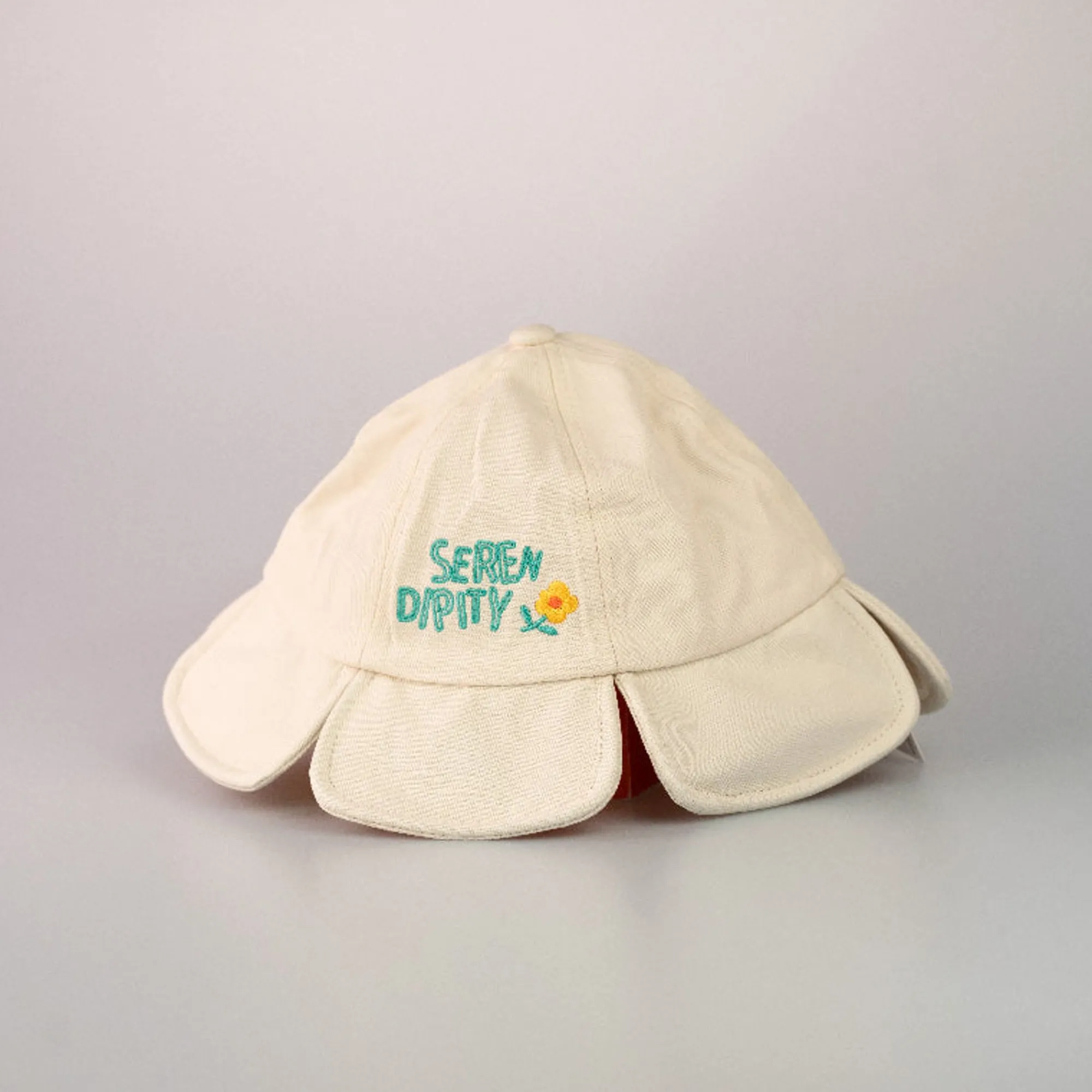 Kids Bucket Hat A Forma Di Fiore Color Panna*MINISO