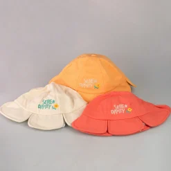Kids Bucket Hat A Forma Di Fiore Color Panna*MINISO