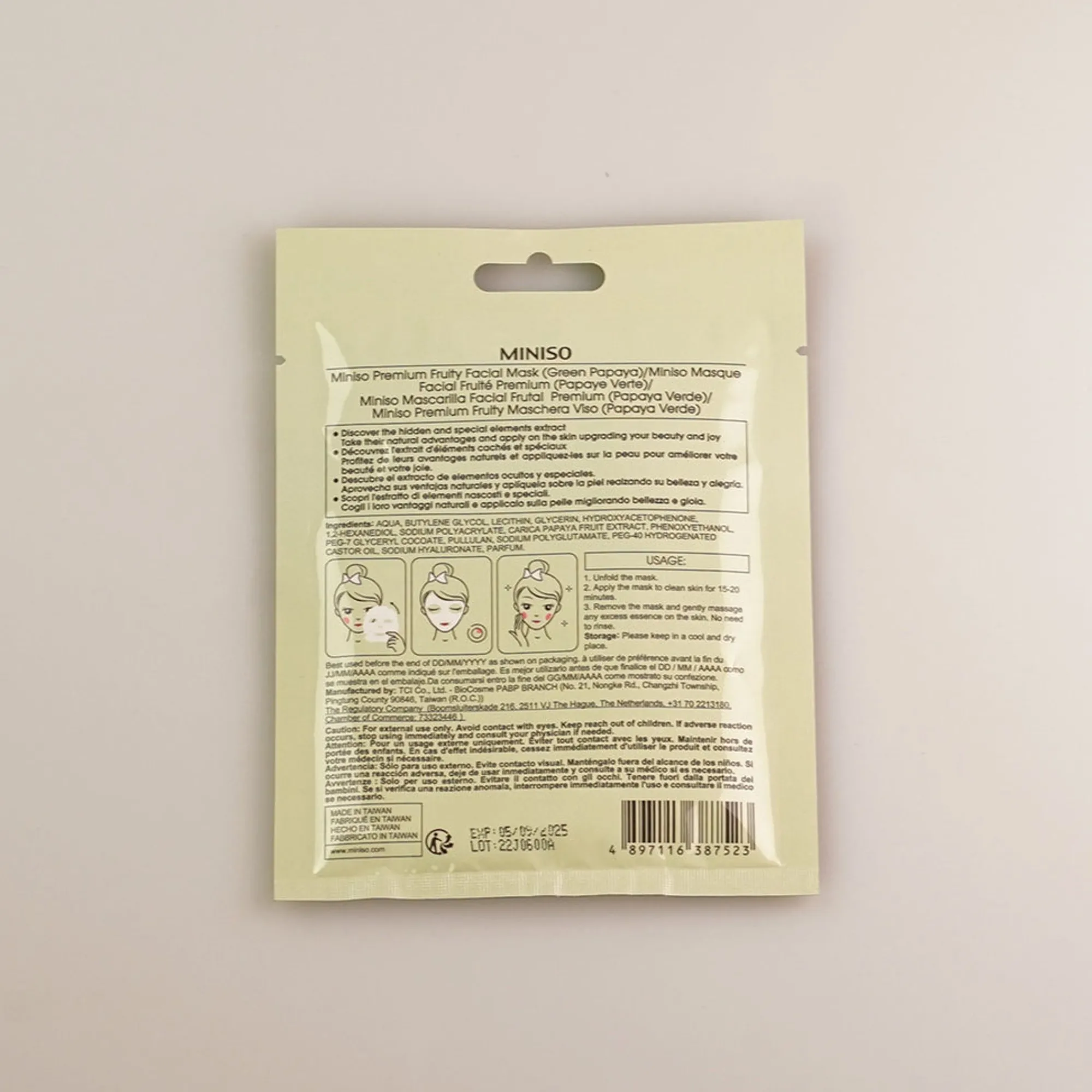 Maschera Per Il Viso - Papaya Verde*MINISO Sale
