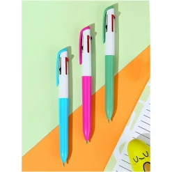 Penna Con 4 Colori Impugnatura Rosa*MINISO New