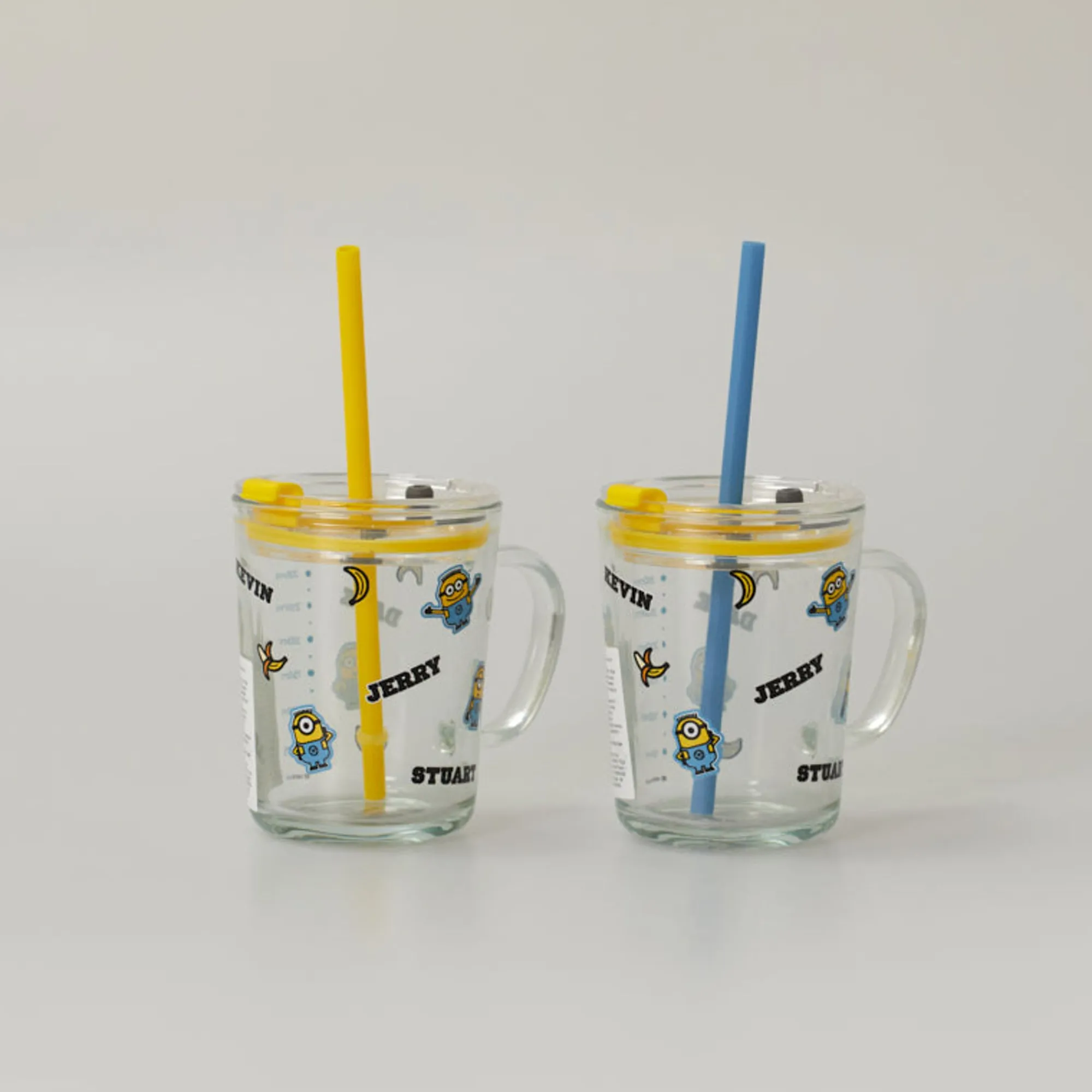 Tazza In Vetro Con Cannuccia - Minions (1Pz) (400Ml)*MINISO